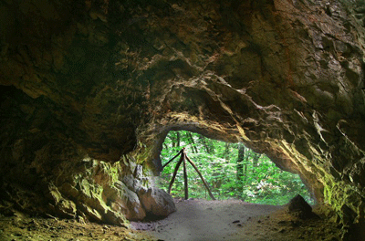 The cave, entrance