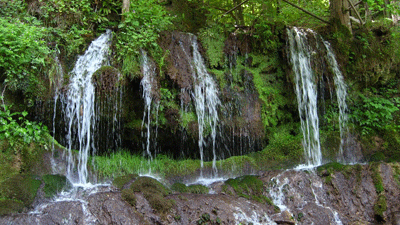 The waterfalls in Mladezhko village